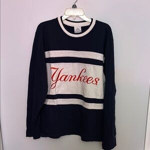 New York Yankees Navy and White Long Sleeve Shirt